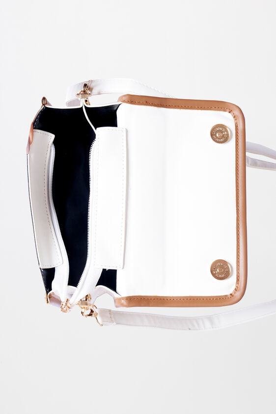 White Regular Solid Sling Bag, , image 3